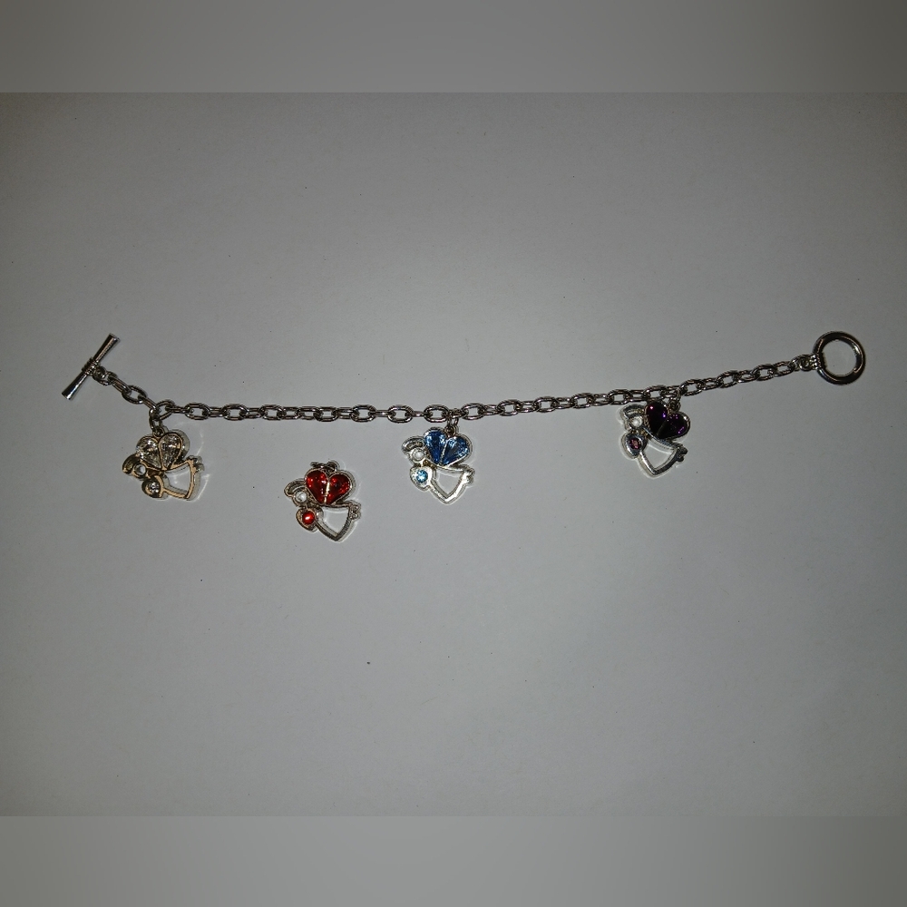 Elegant Multi-Color Angel Charm Bracelet